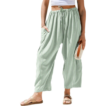 Gingham Plaid Wide-Leg Palazzo Pants