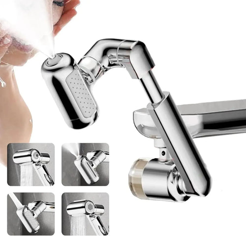 4-Mode Multifunctional Swivel Brass Faucet (with Articulated Arm)