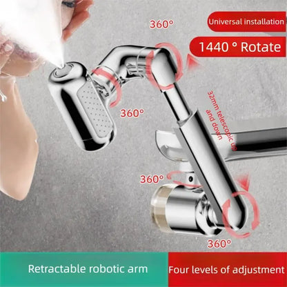 4-Mode Multifunctional Swivel Brass Faucet (with Articulated Arm)