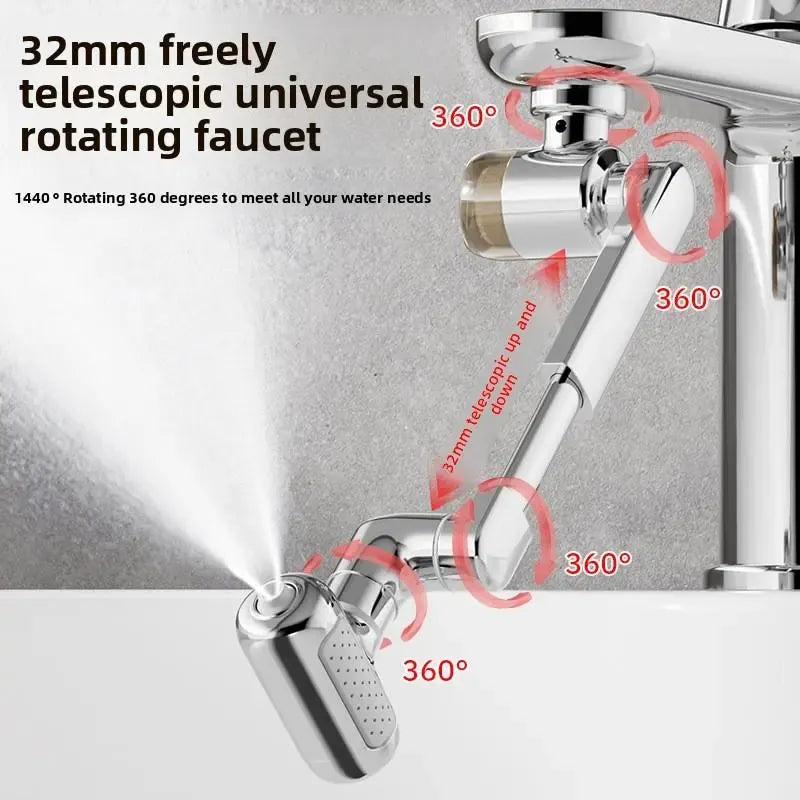 4-Mode Multifunctional Swivel Brass Faucet (with Articulated Arm)