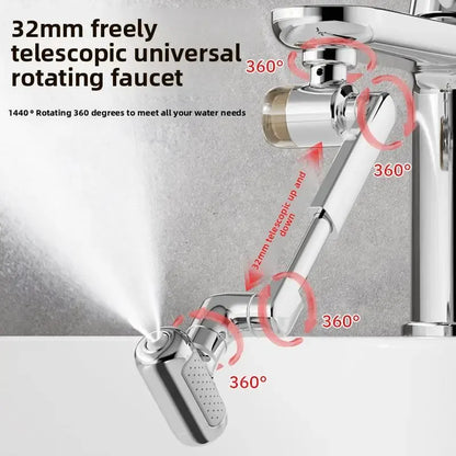 4-Mode Multifunctional Swivel Brass Faucet (with Articulated Arm)