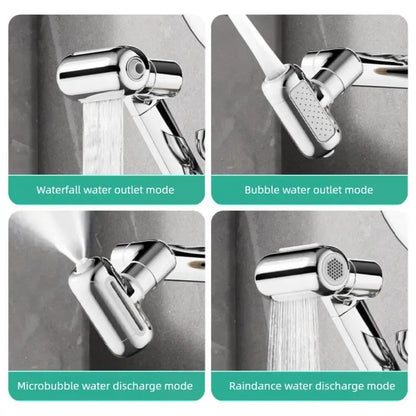 4-Mode Multifunctional Swivel Brass Faucet (with Articulated Arm)