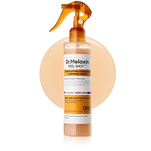 Peel Shot Keratin Care Kojic Acid Turmeric Spray 200ml Pore Clearing Exfoliating Formula Skin Repair Scrub