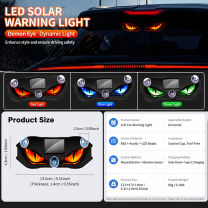 Devil Eyes Solar Motion Sensor LED Car Light