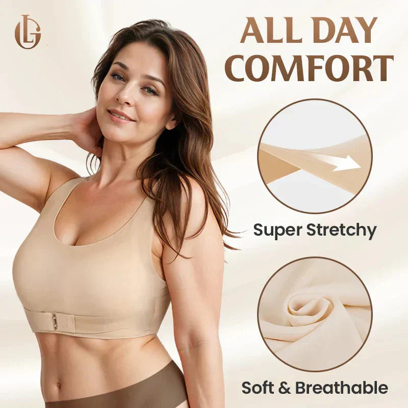 🎉LAST DAY SALE -30% OFF⚡Front Closure Cross-Back Wireless Posture Bra